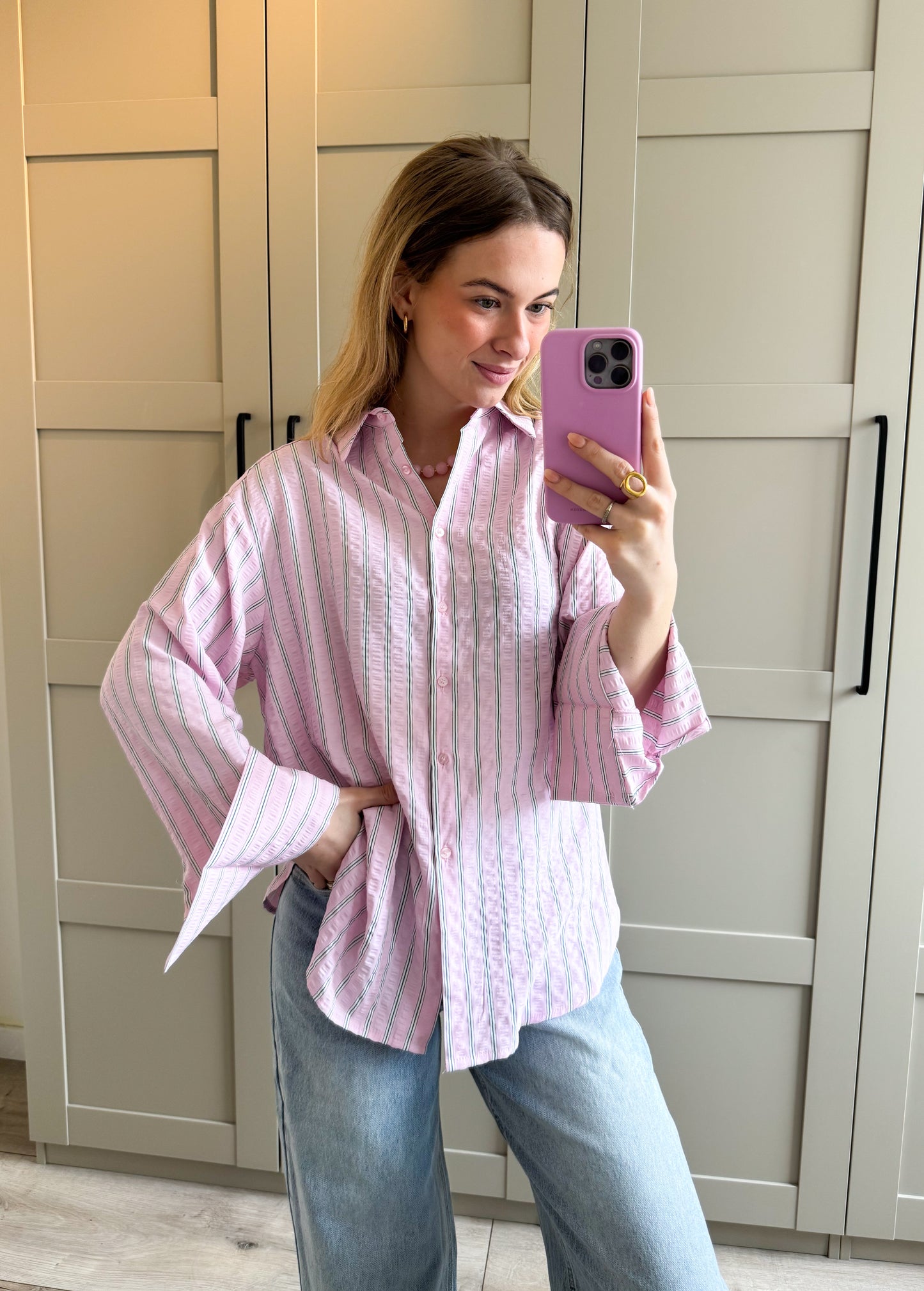 Blouse | Fien | Roze groen