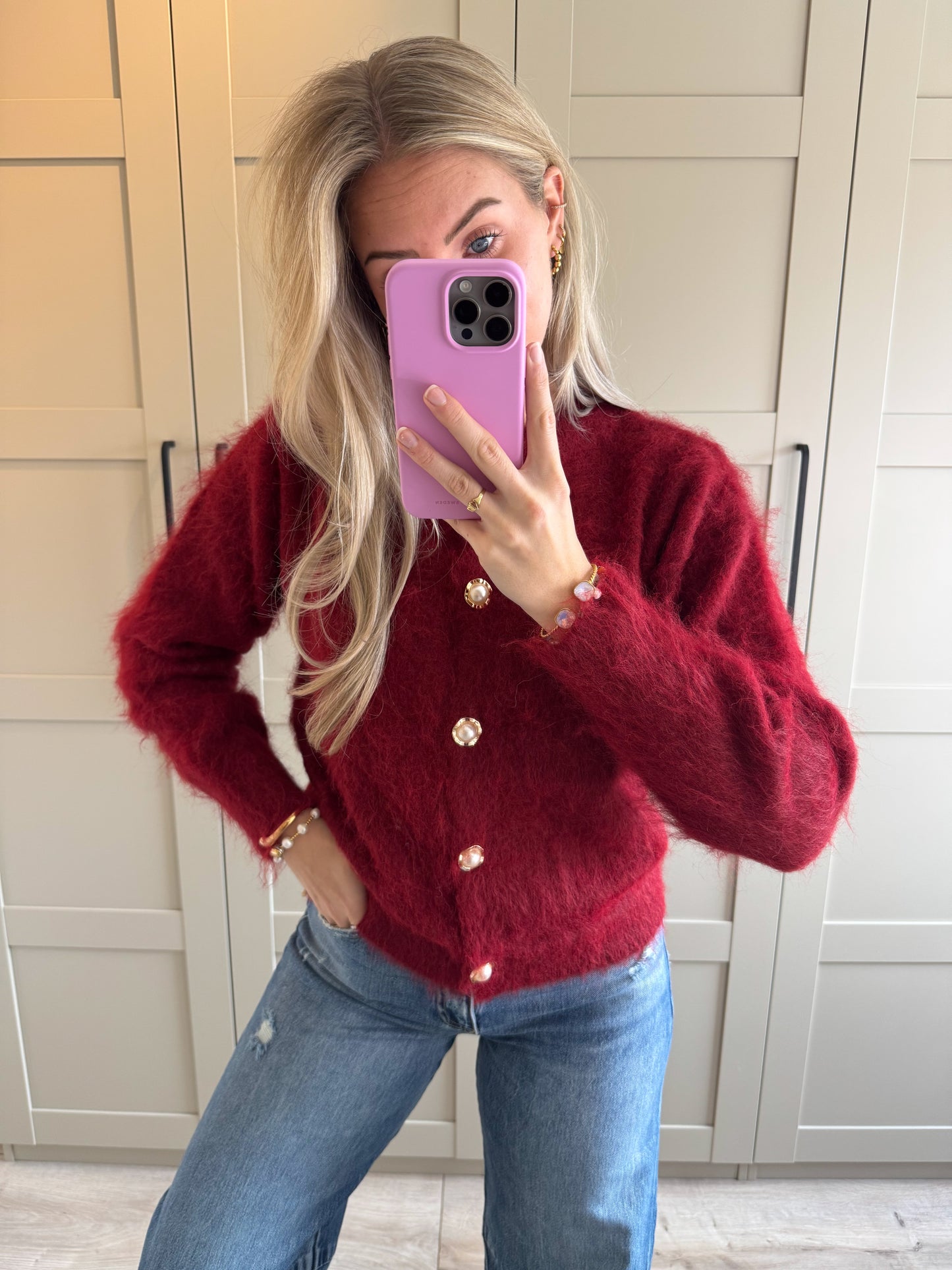 Vest | Milana | Donkerrood