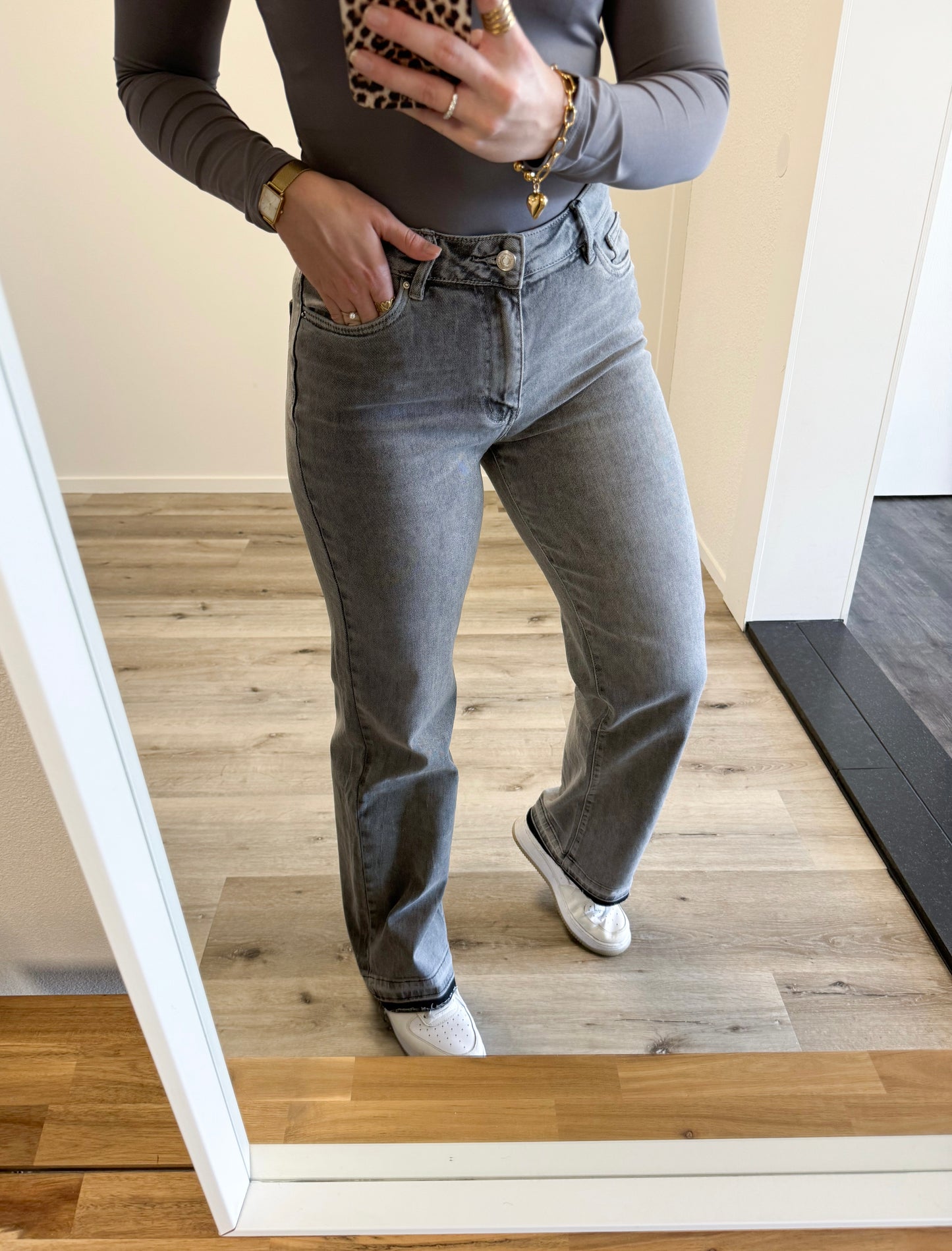 Wide leg jeans | Fenna | Grijs