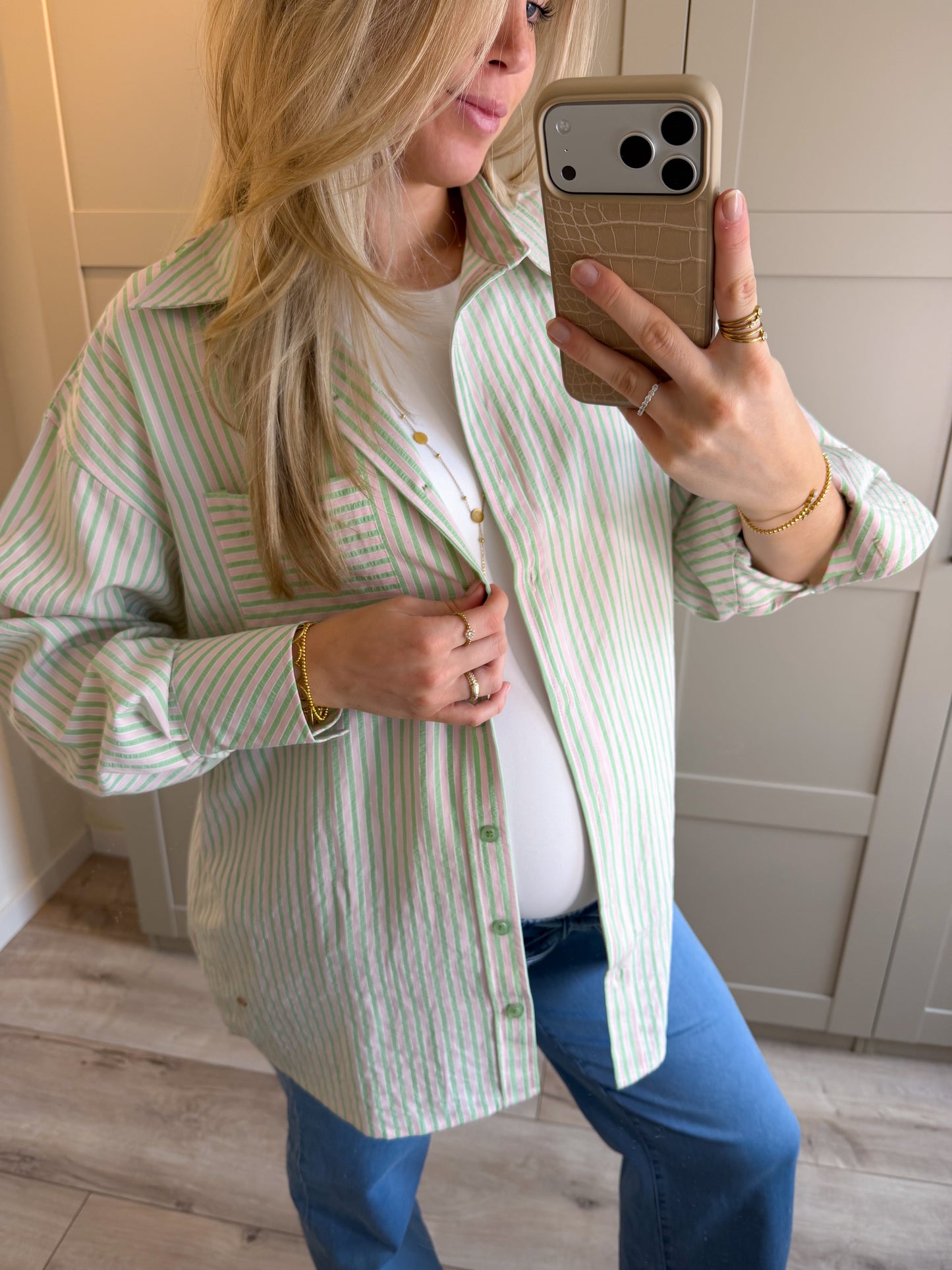 Blouse | Ayla | Roze groen