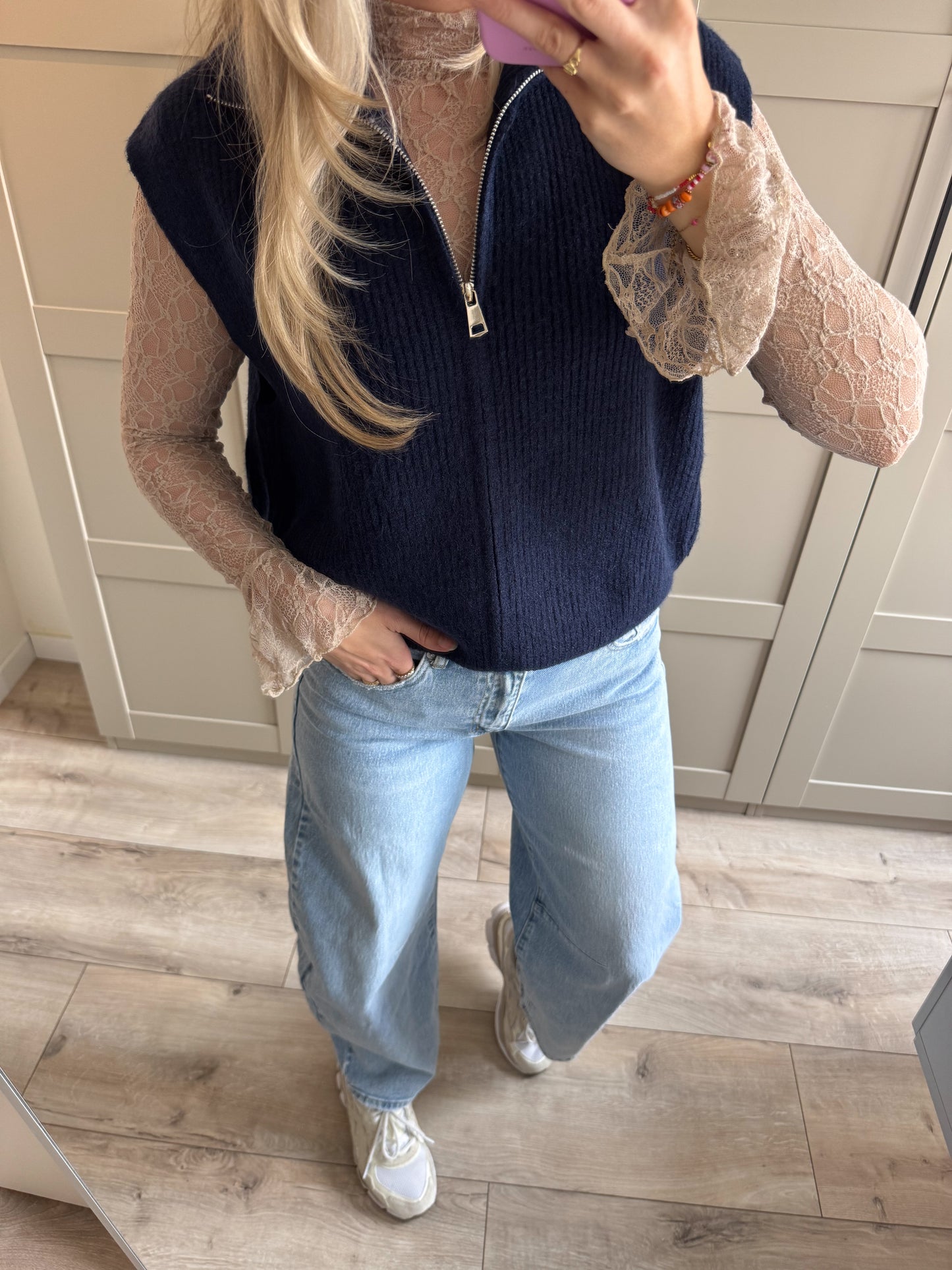 Zipper spencer | Jula | Donkerblauw