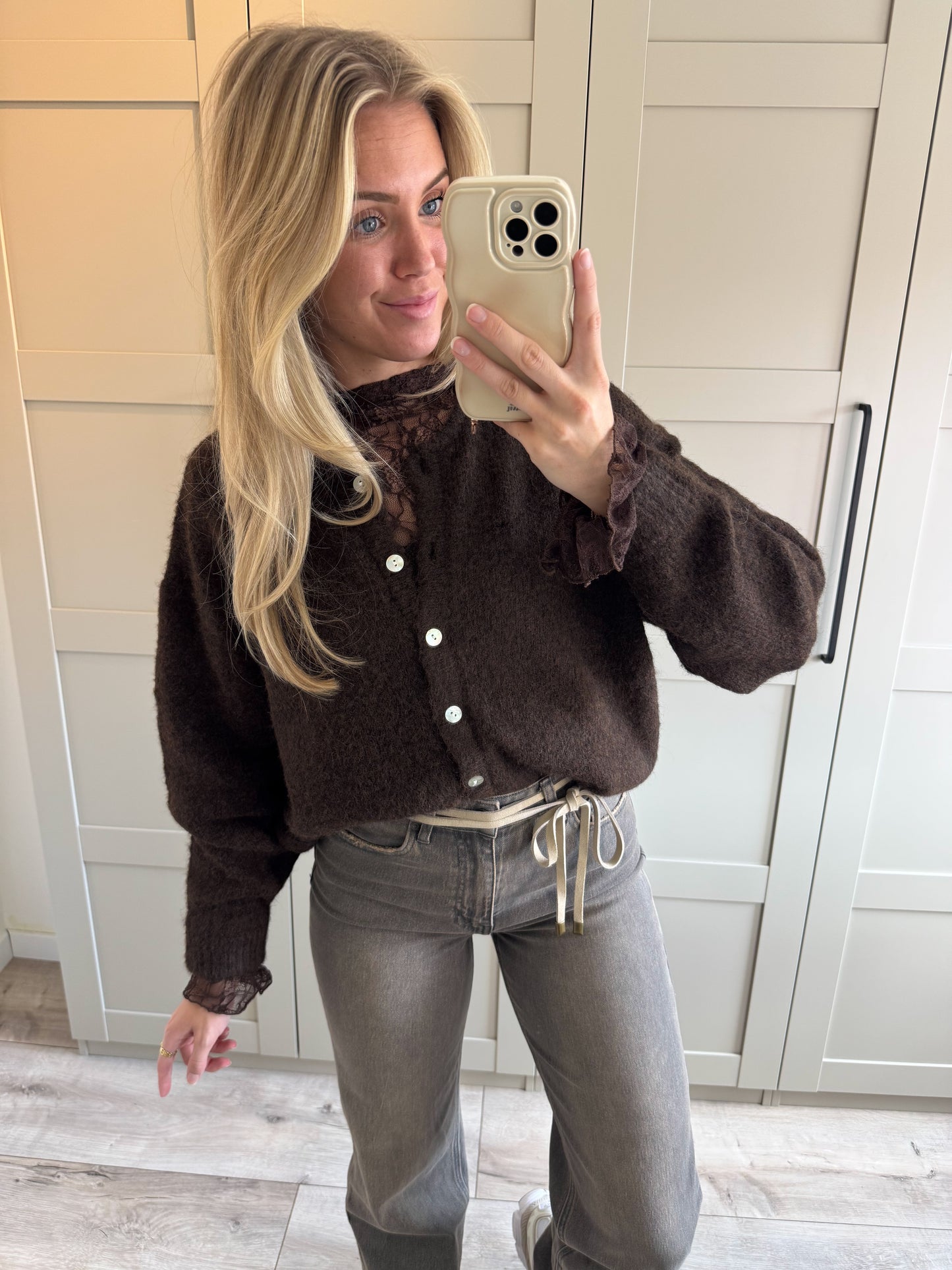 Mesh top | Ella | Donkerbruin