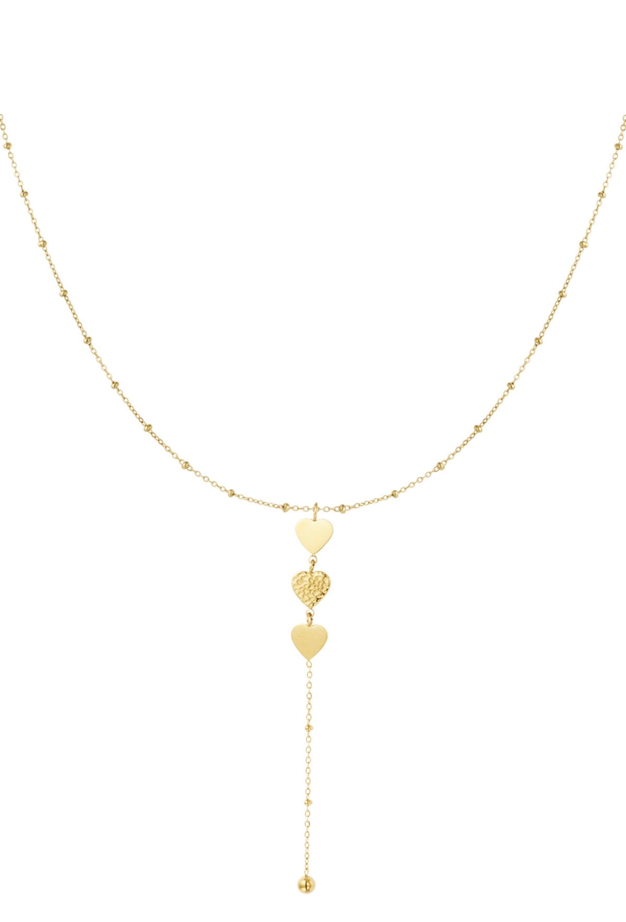 Ketting | Double hearts | Goud