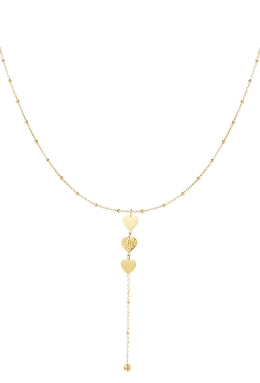 Ketting | Double hearts | Goud