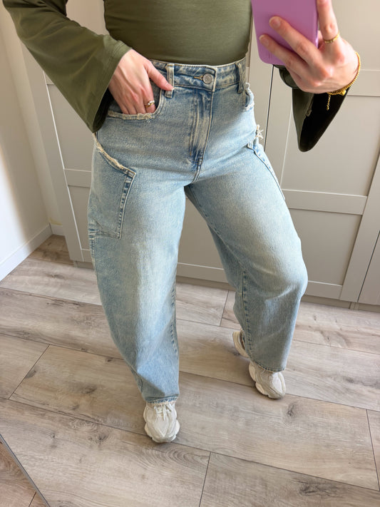 Balloon jeans | Dante | Light dirty denim