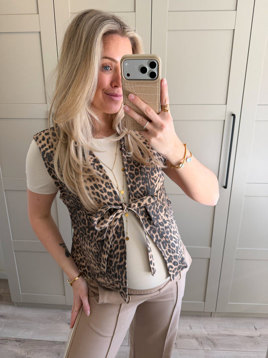Gilet | Kate | Leo print denim