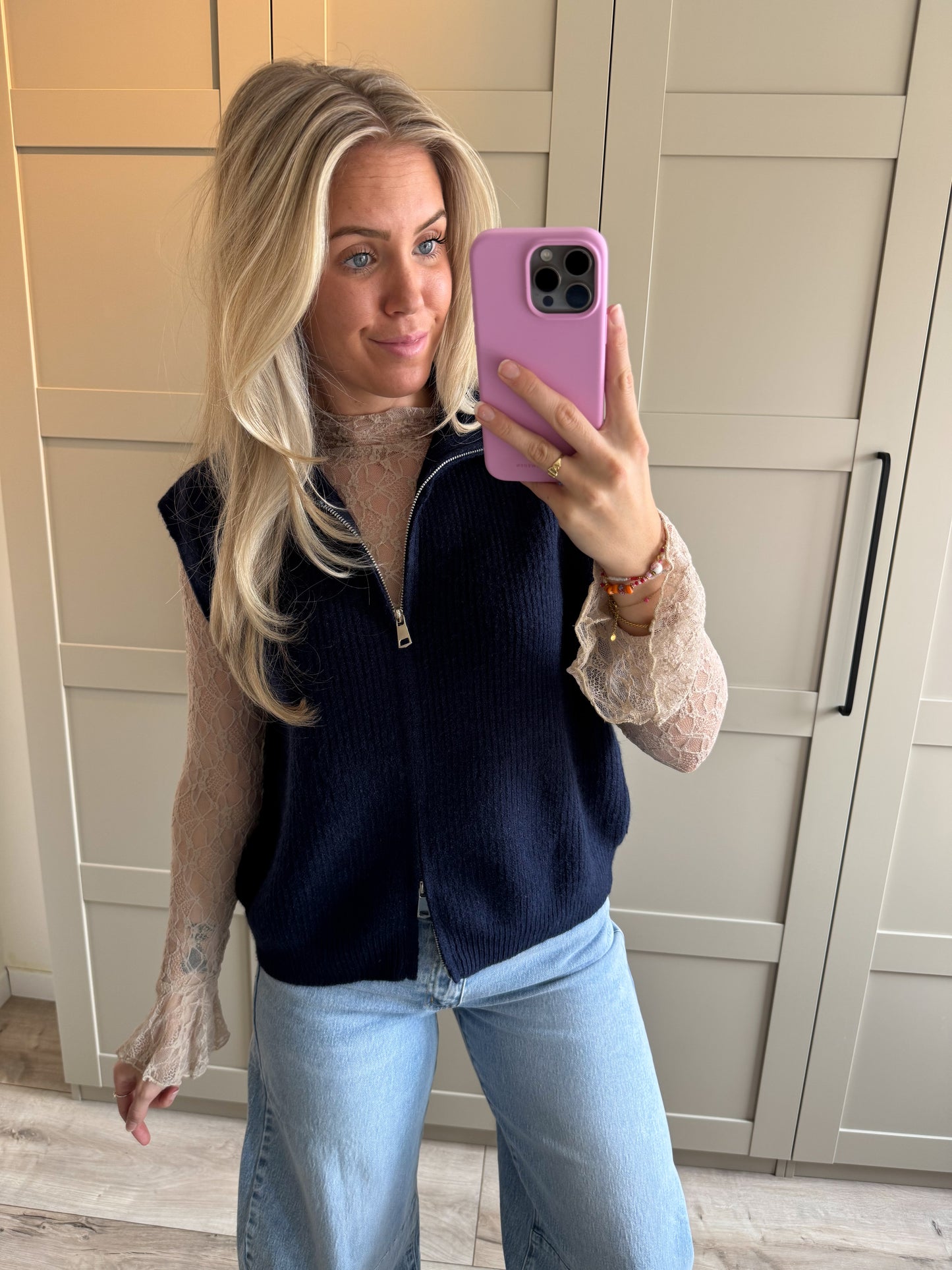 Zipper spencer | Jula | Donkerblauw