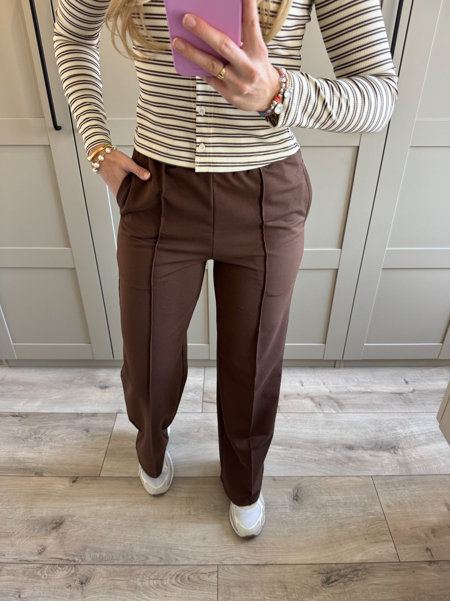 Wide leg broek | Quinty | Bruin