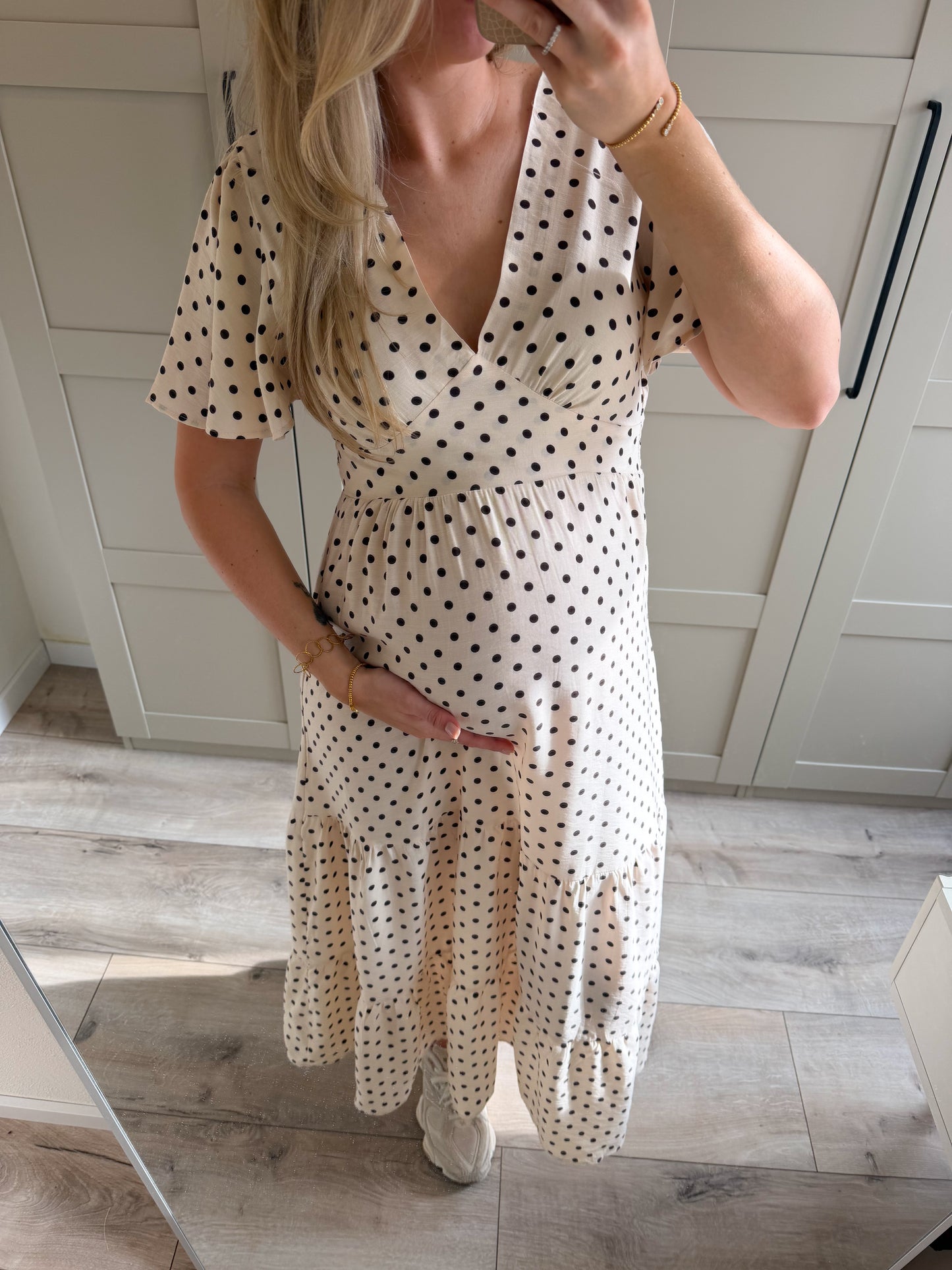 Jurk | Mila | Dots beige bruin