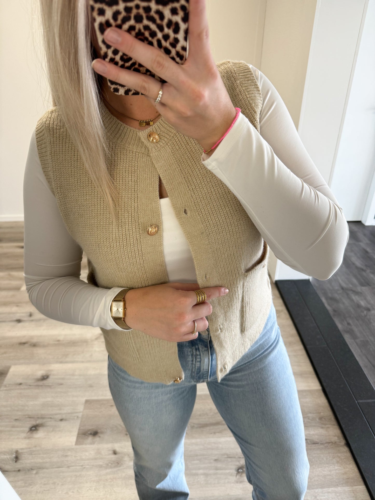 Gilet | Roos | Beige