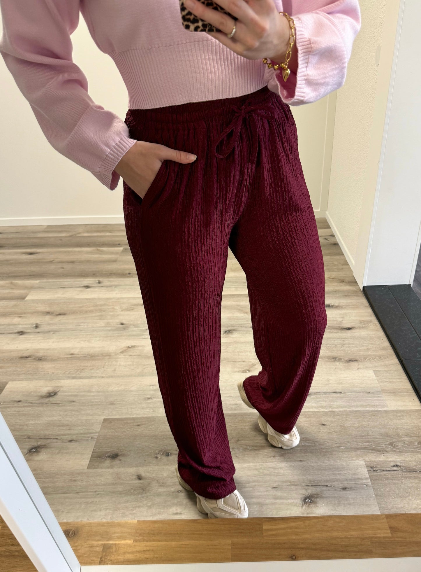 Wide leg broek | Marly | Burgundy