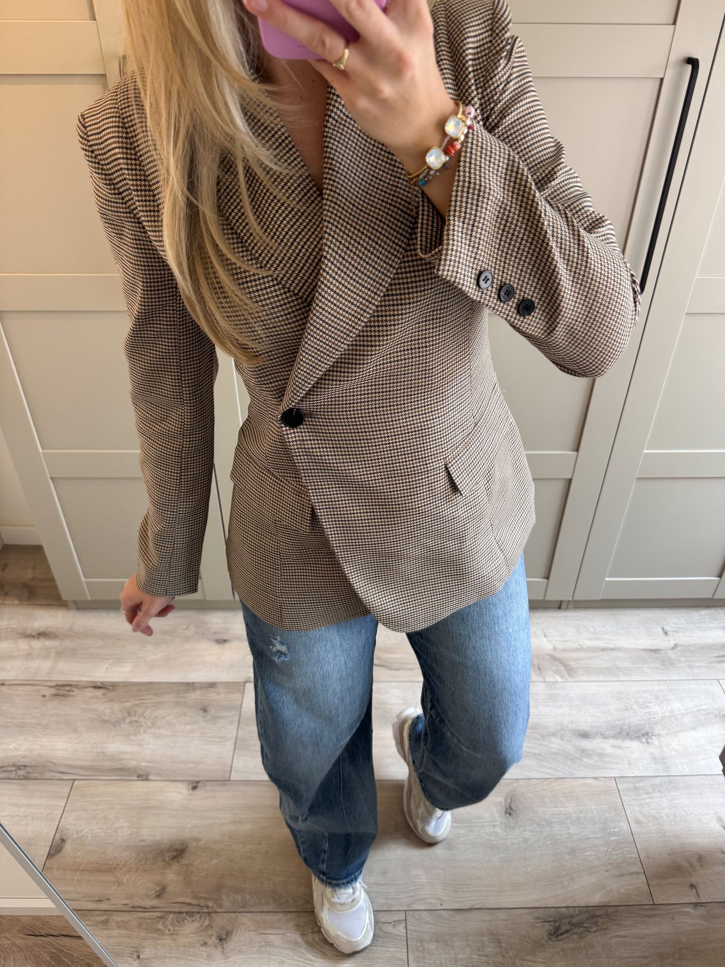 Snatched blazer | Aimee | Bruin geruit