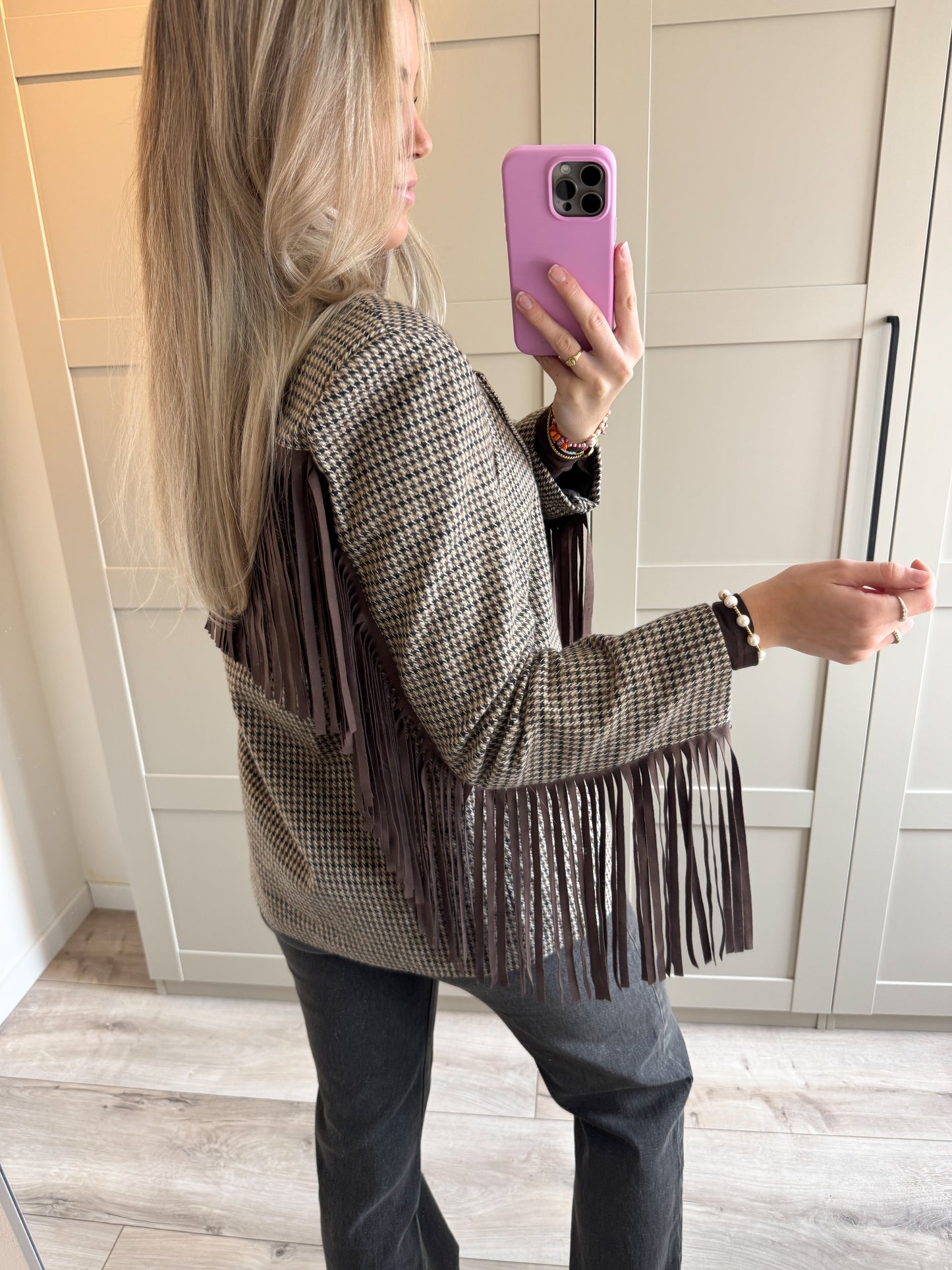Blazer | Aylin | Geruit fringes