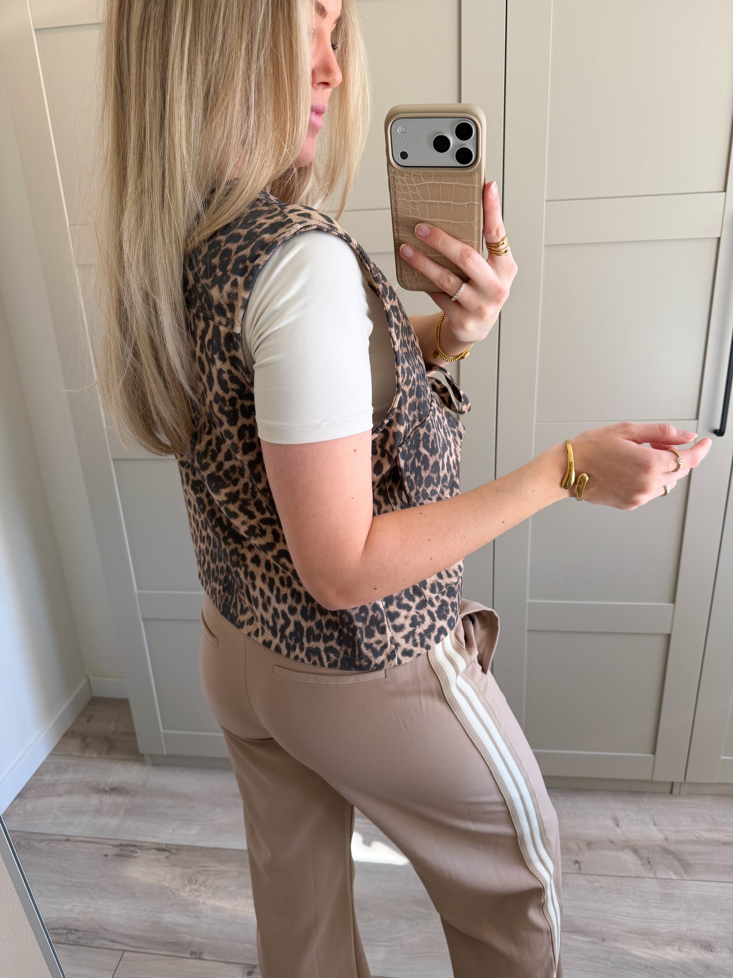 Gilet | Kate | Leo print denim