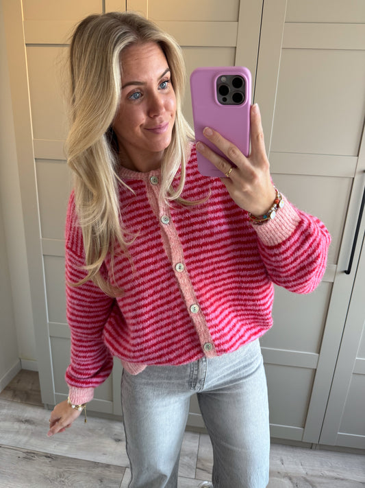 Vest | Pien | Rood Roze streep