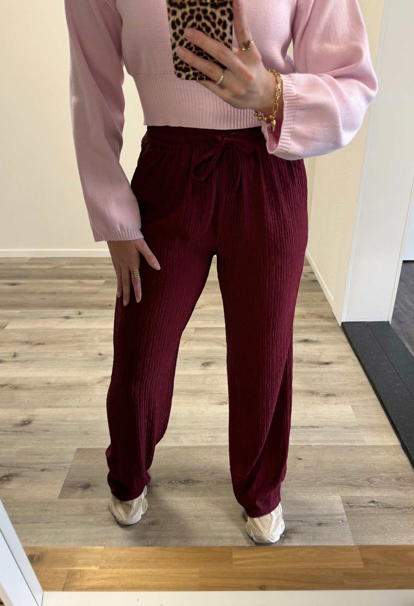 Wide leg broek | Marly | Burgundy