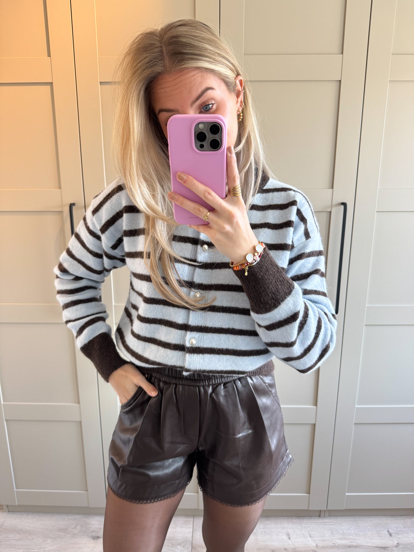 Vest | Pearl | Blauw bruin