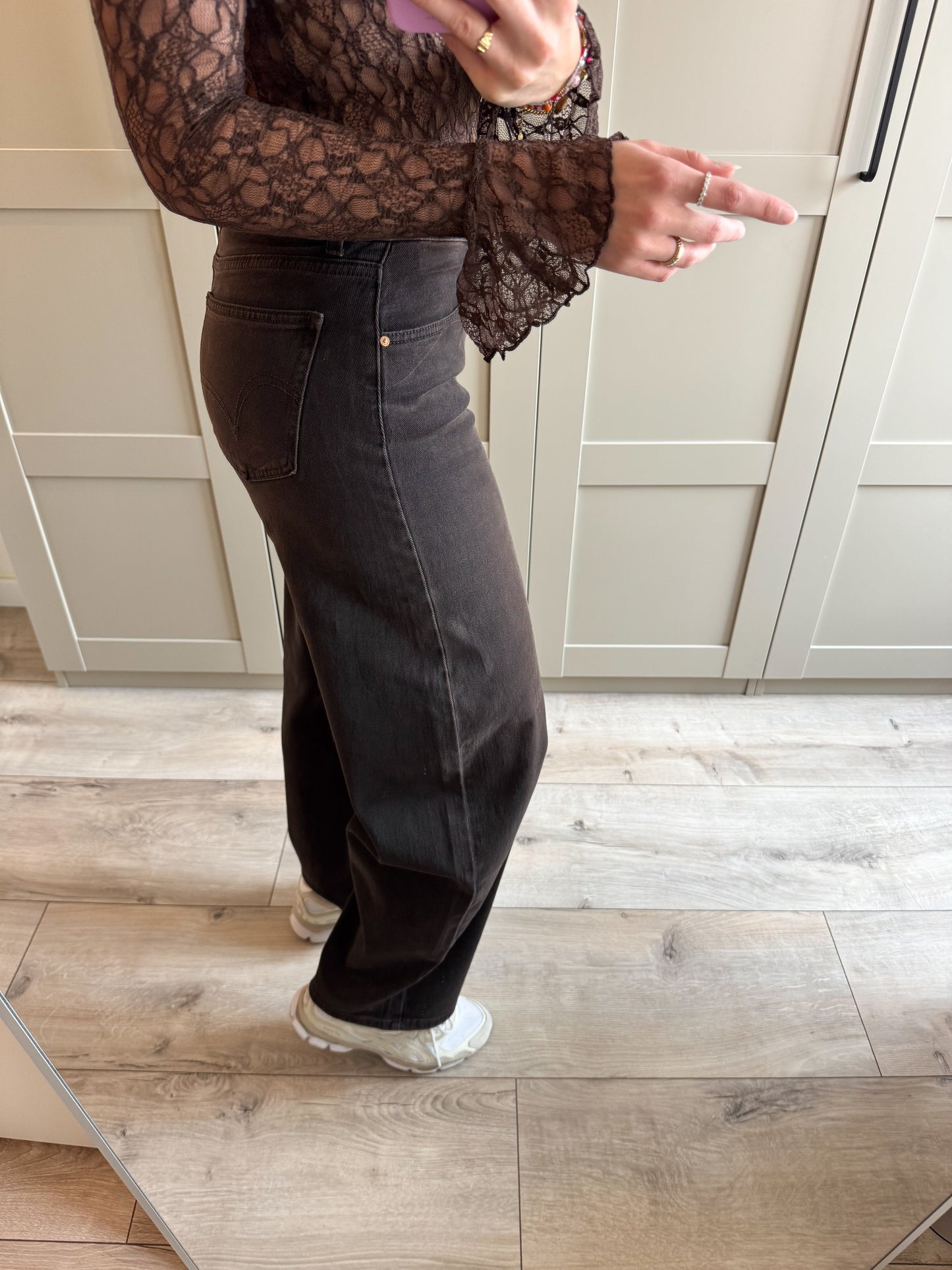 Baggy balloon jeans | Veerle | Bruin denim