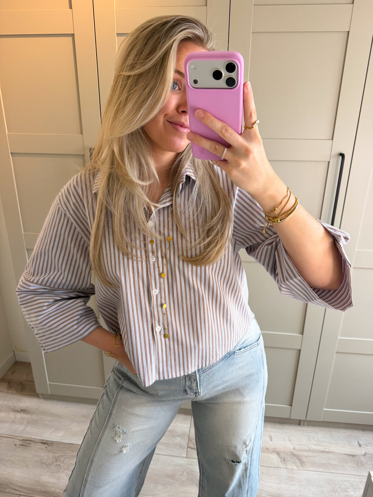 Blouse | Amber | Blauw beige