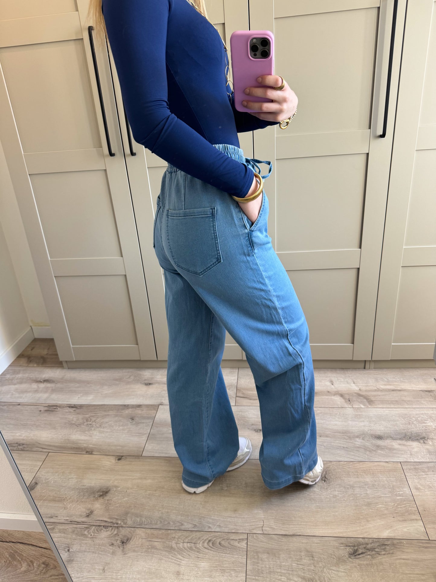 Wide leg stretch broek | Jolien | Denim