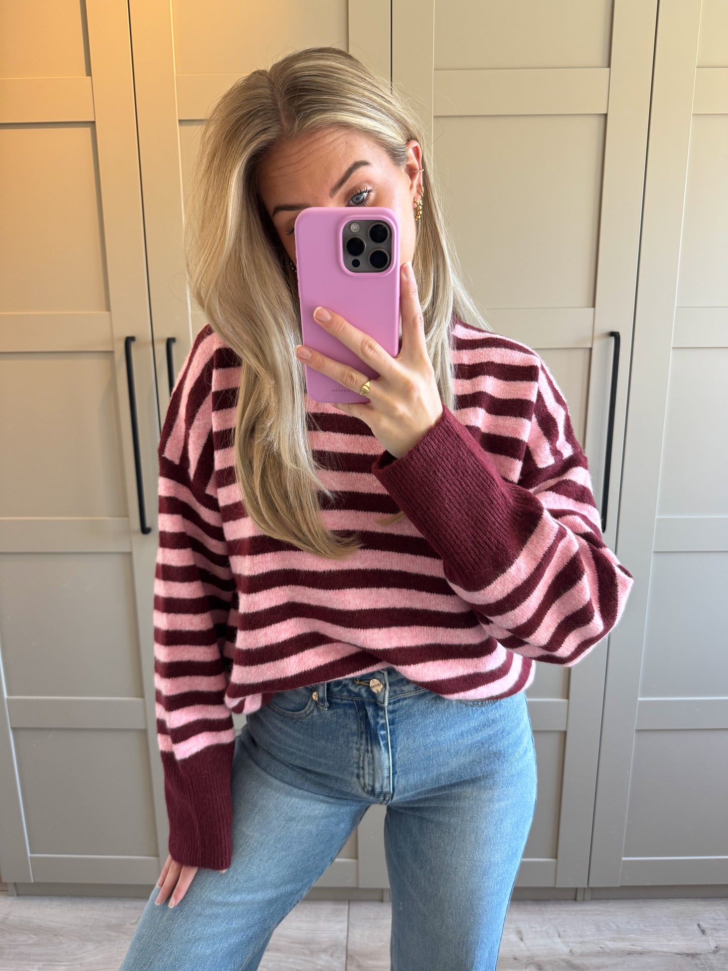 Oversized trui | Micy | Bordeaux roze