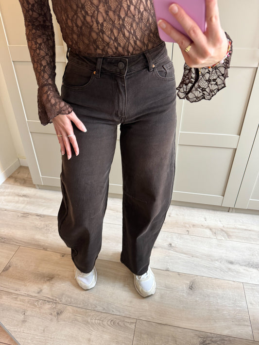 Baggy balloon jeans | Veerle | Bruin denim
