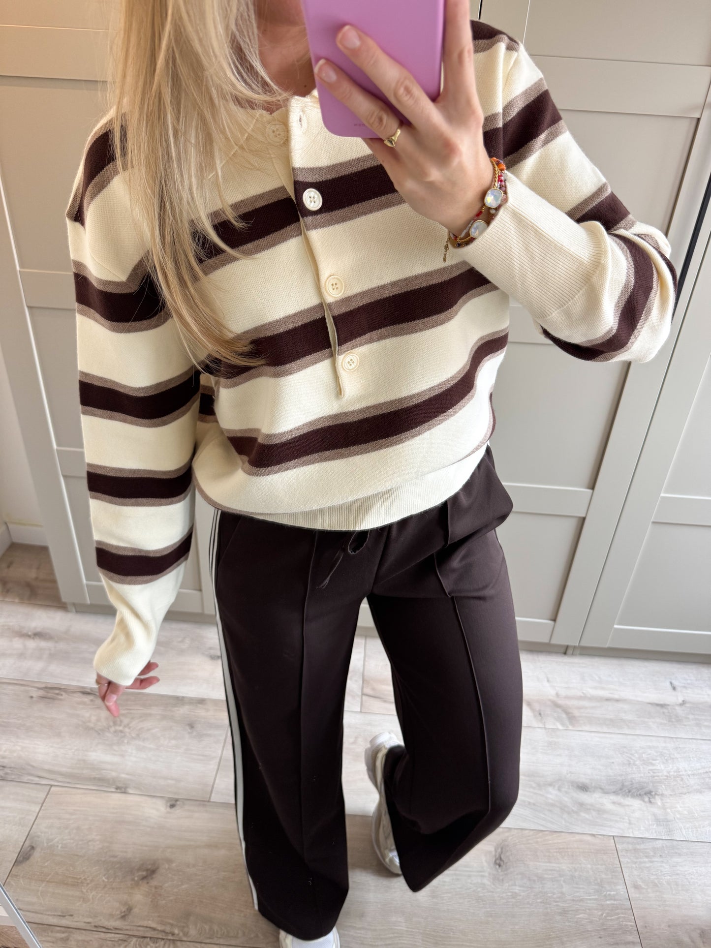 Polo trui | Fay | Ecru bruin