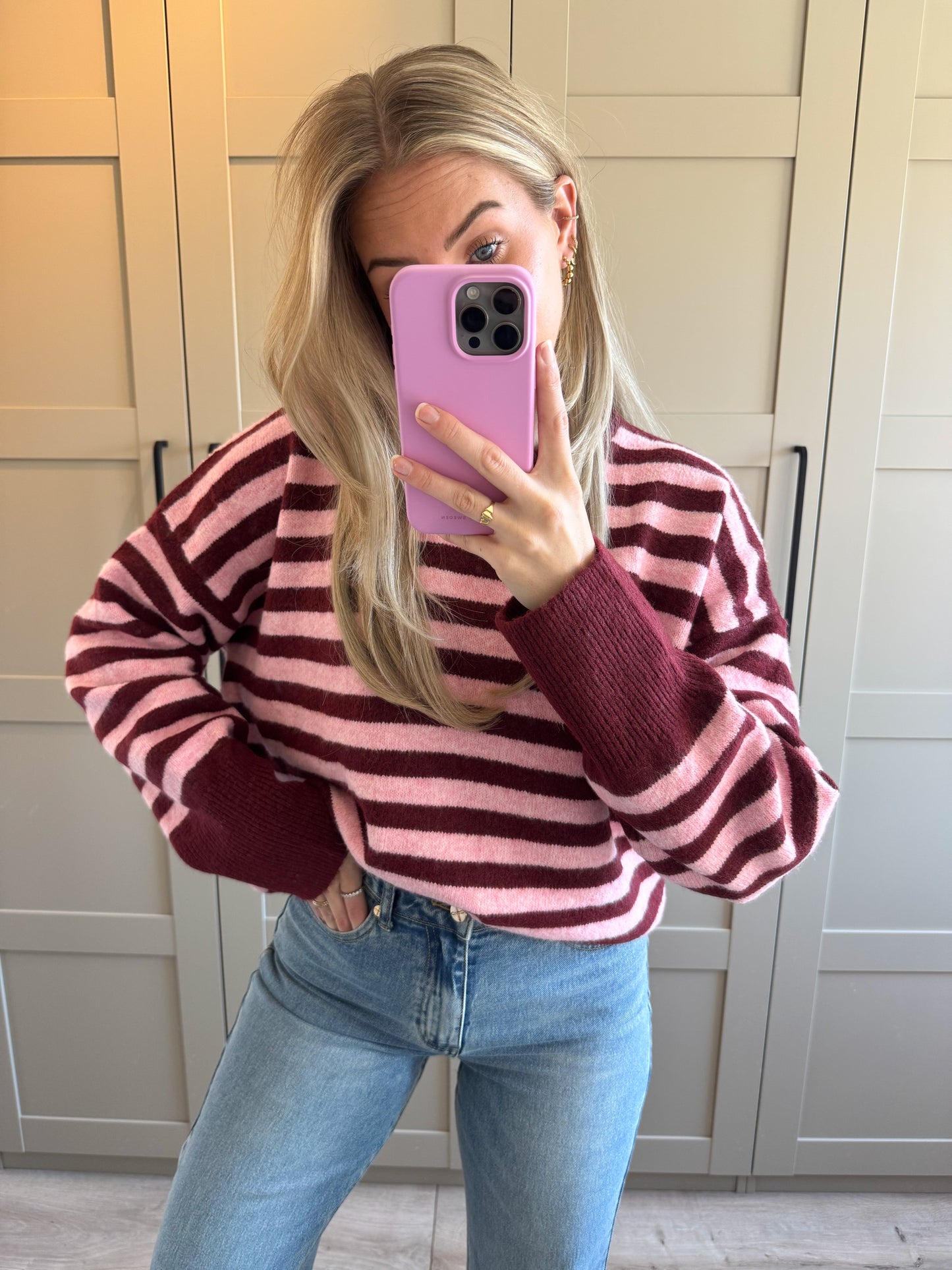 Oversized trui | Micy | Bordeaux roze