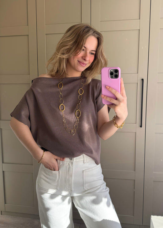 Top | Nikki  | Donker taupe