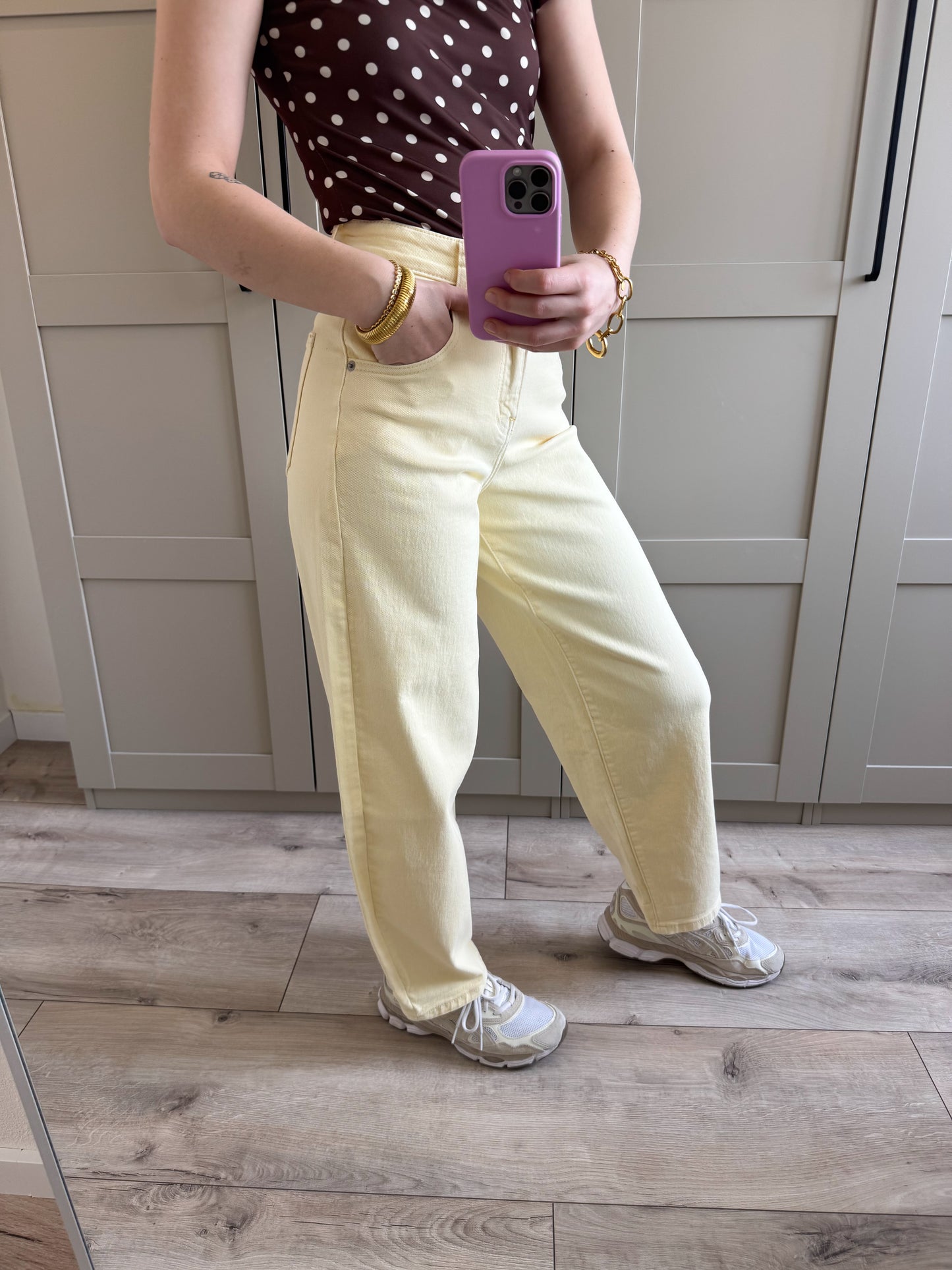 Balloon jeans | Chiara | Lichtgeel denim
