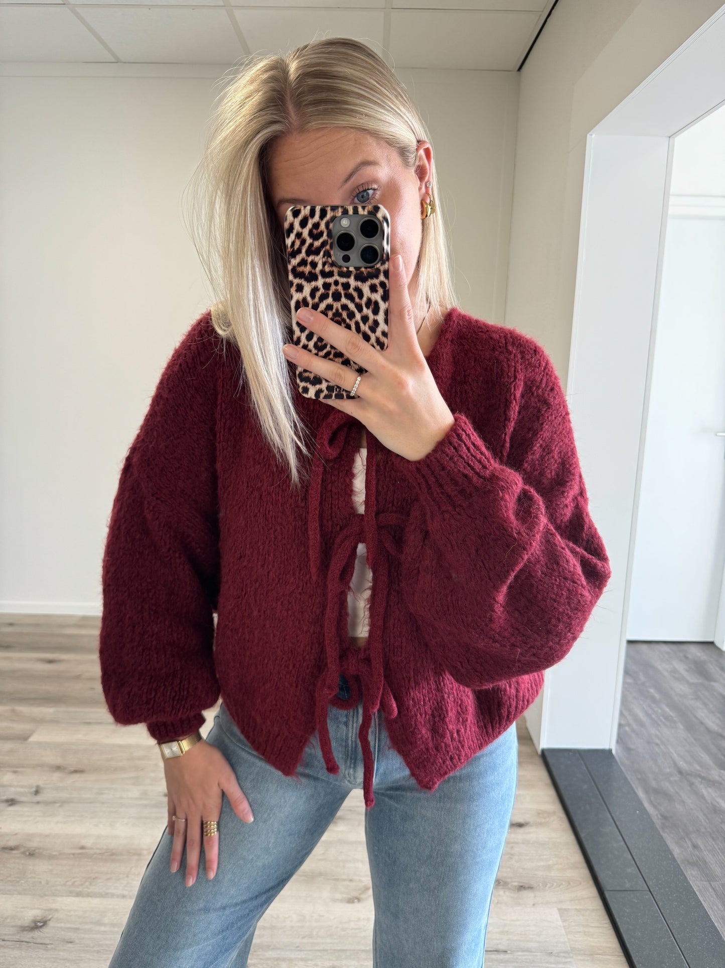 Vest | Veerle | Bordeaux rood