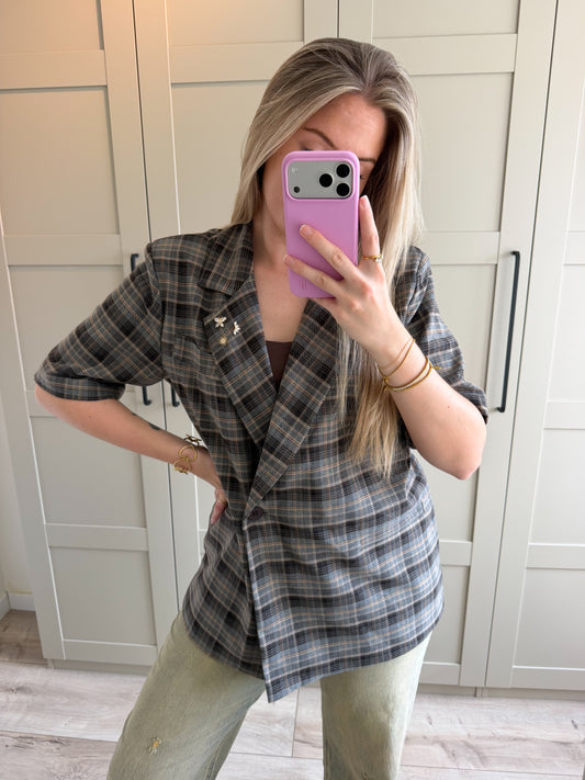 Blazer | Maya | Grijs ruit