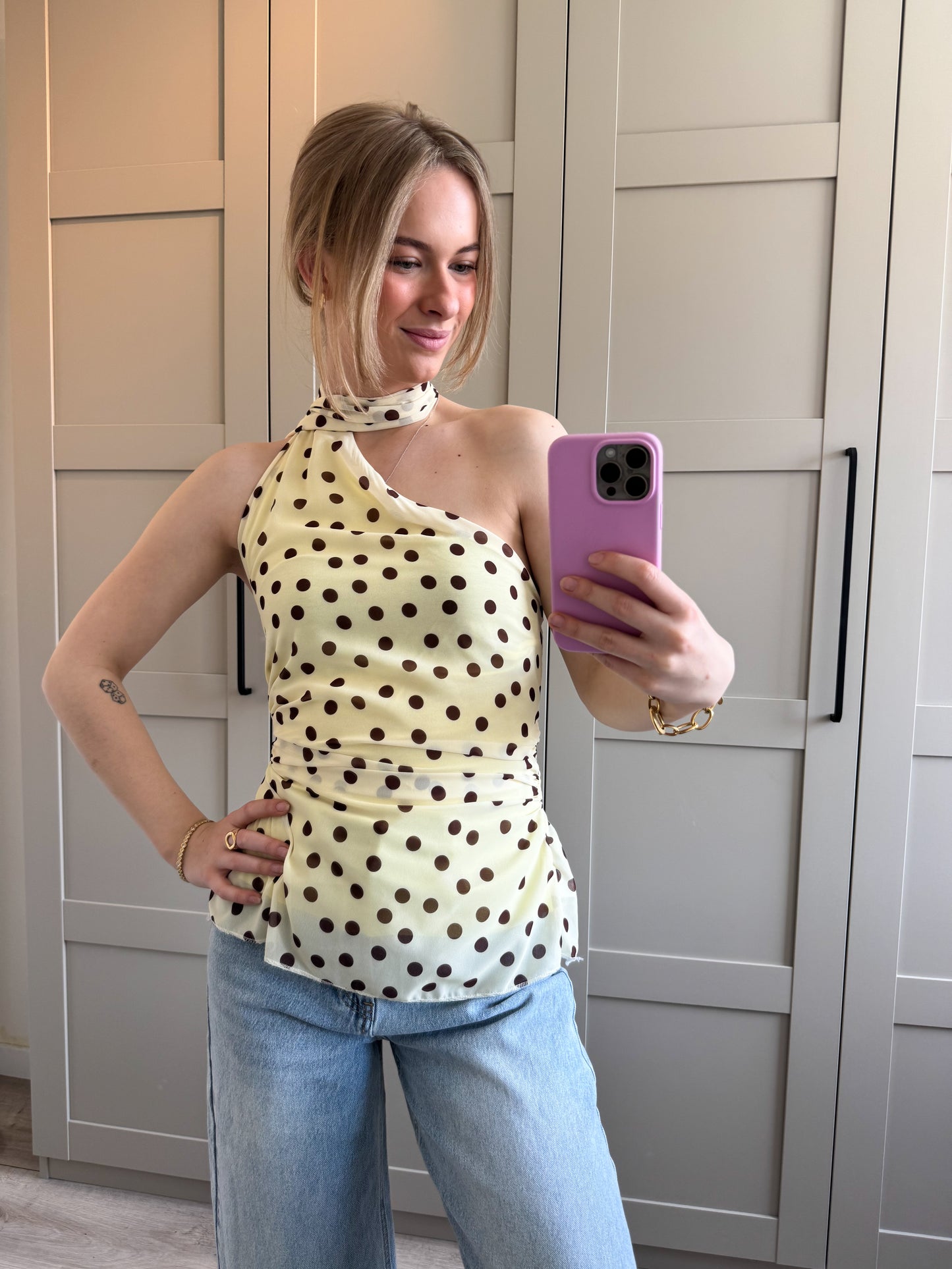 Top | Ami | Dots geel bruin