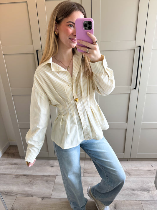 Blouse | Soof | Ecru lichtgeel
