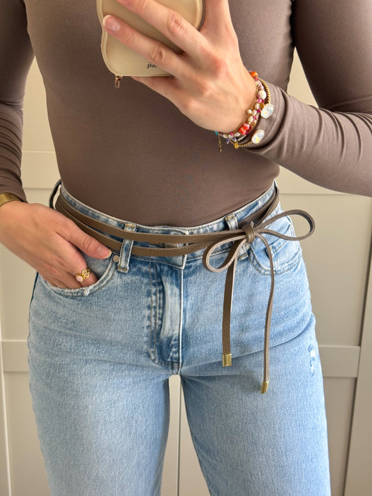Riem | Lucia | Taupe leer