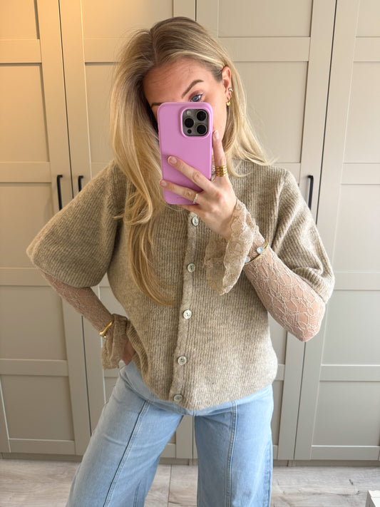 Vest | Puck | Donker beige