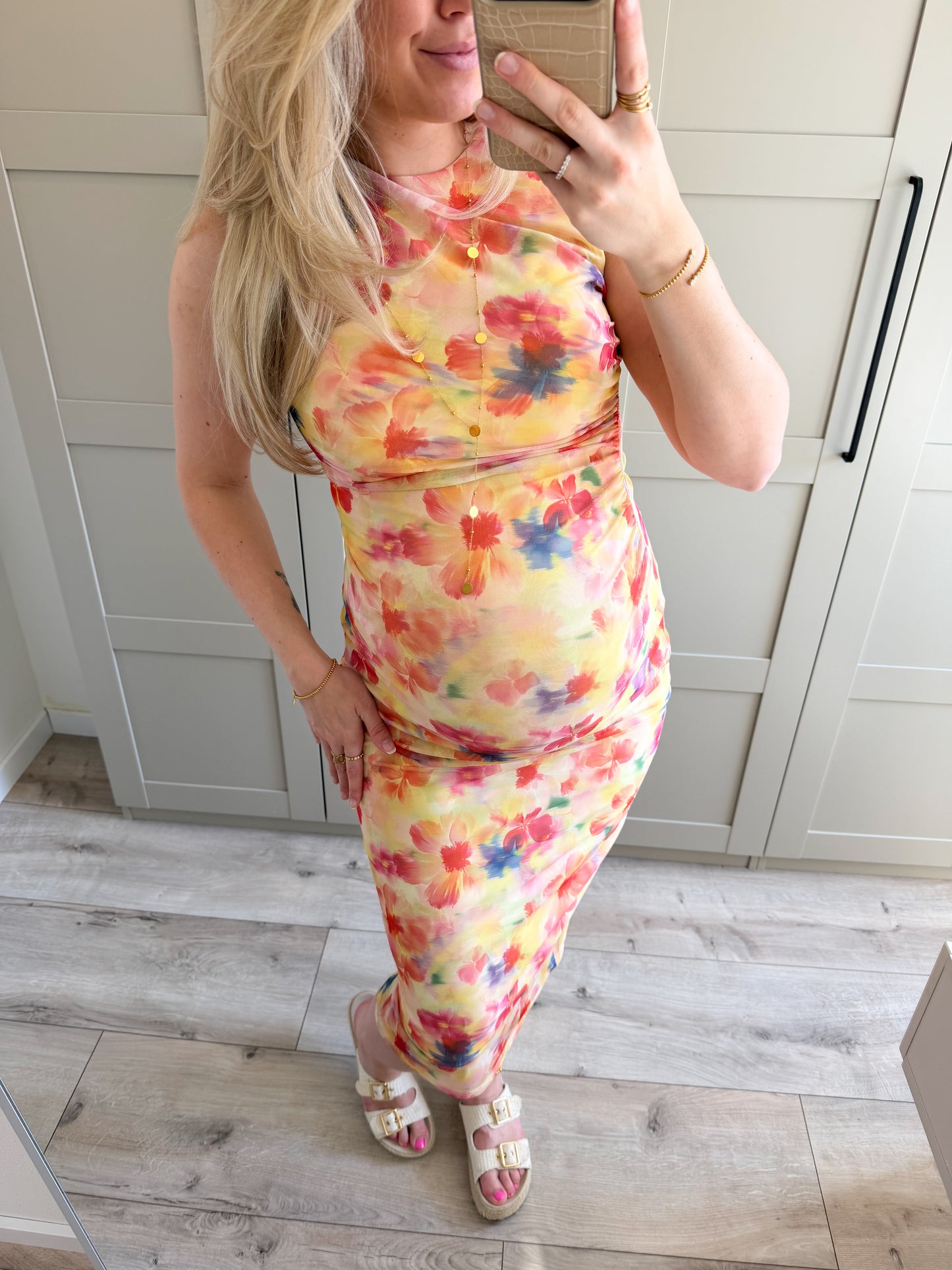 Jurk | Cato | Geel multi