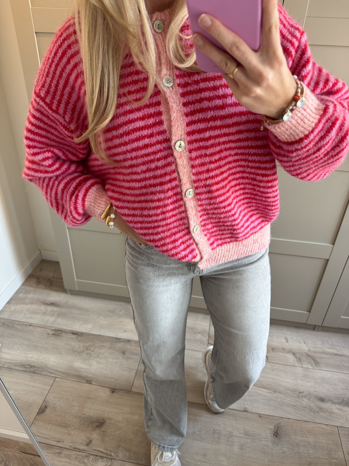 Vest | Pien | Rood Roze streep