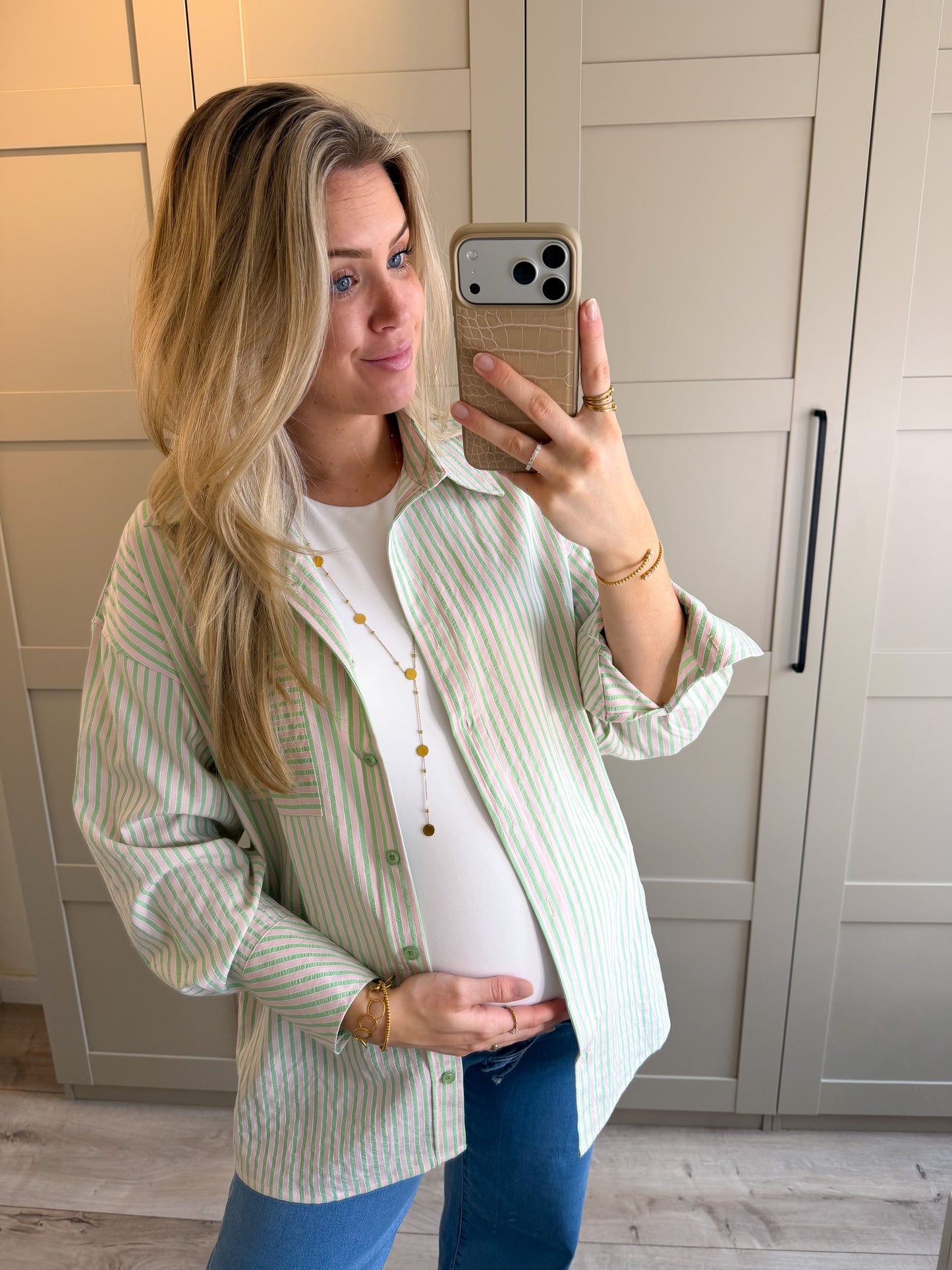 Blouse | Ayla | Roze groen