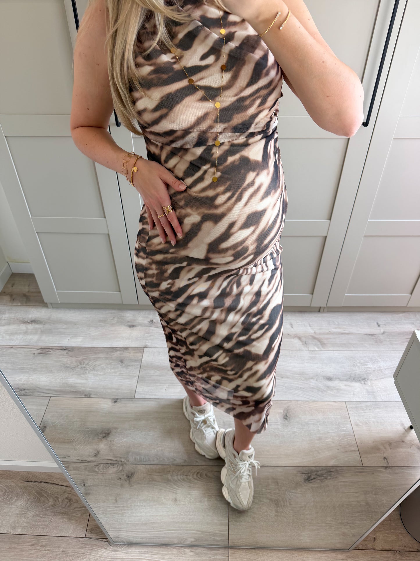 Jurk | Cato | Bruin Tijgerprint