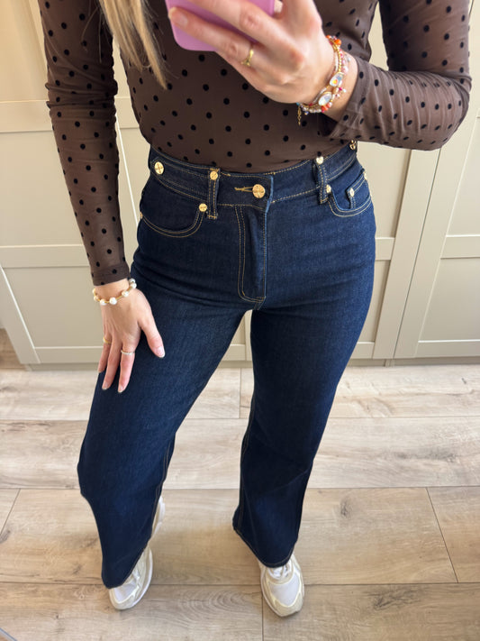 Wide leg jeans | Puck | Dark denim