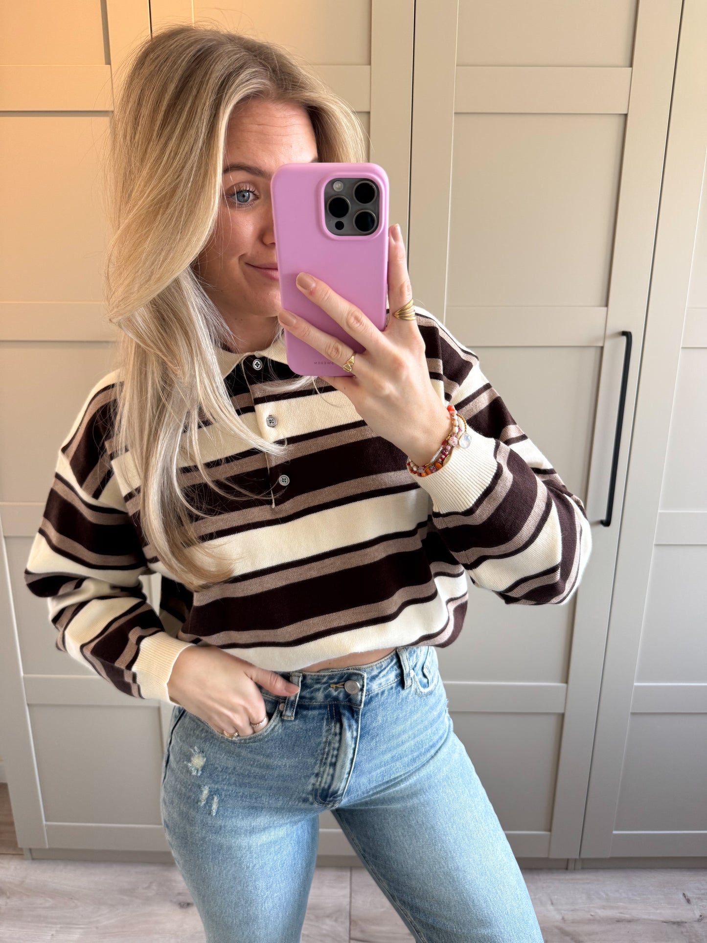 Polo trui | Vera | Bruin creme