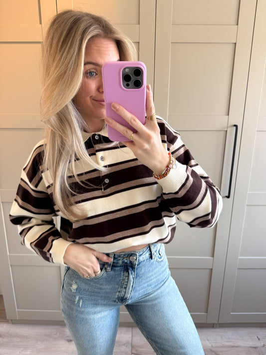 Polo trui | Vera | Bruin creme