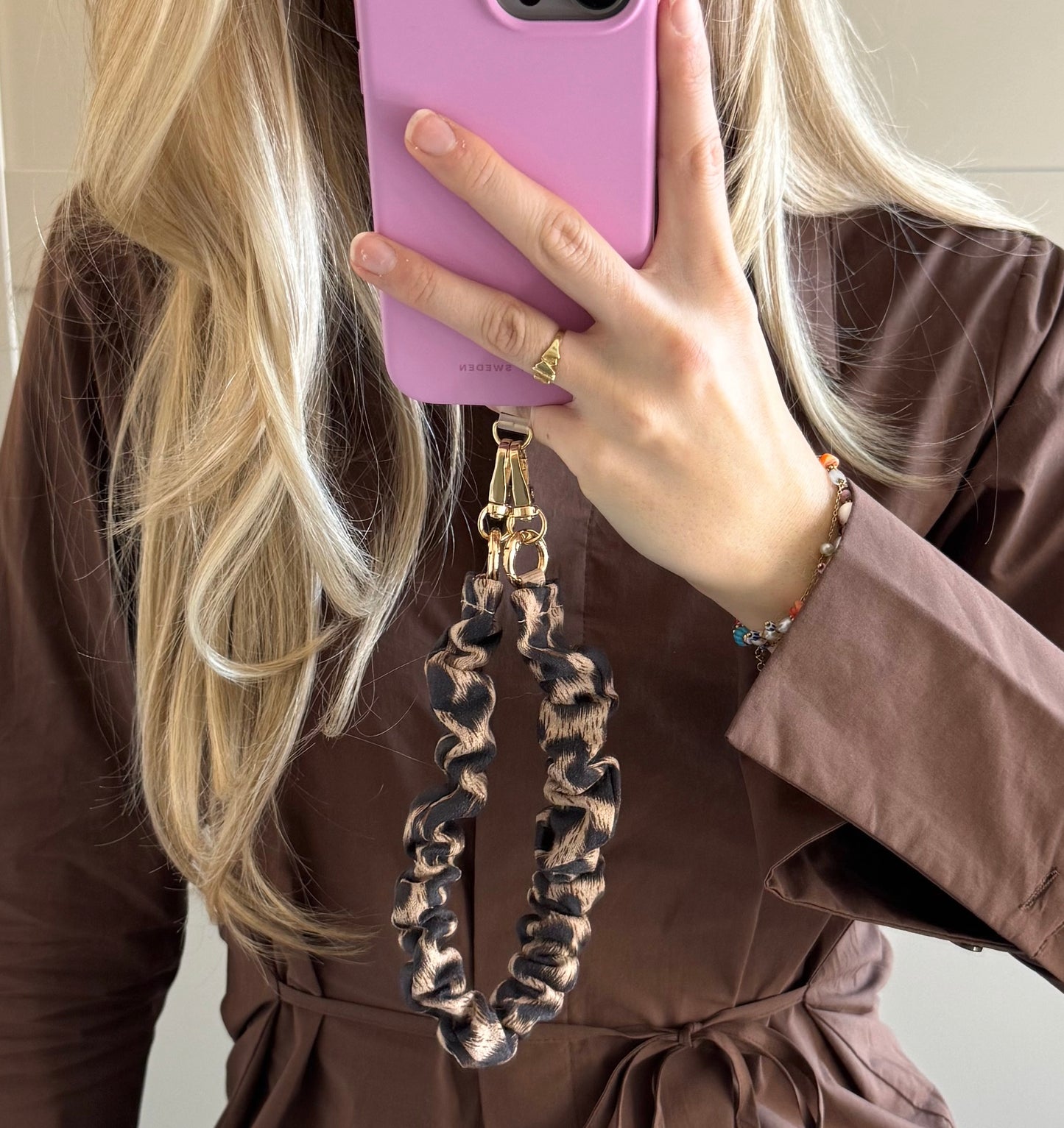 Telefoonkoord | Suede | Leopard