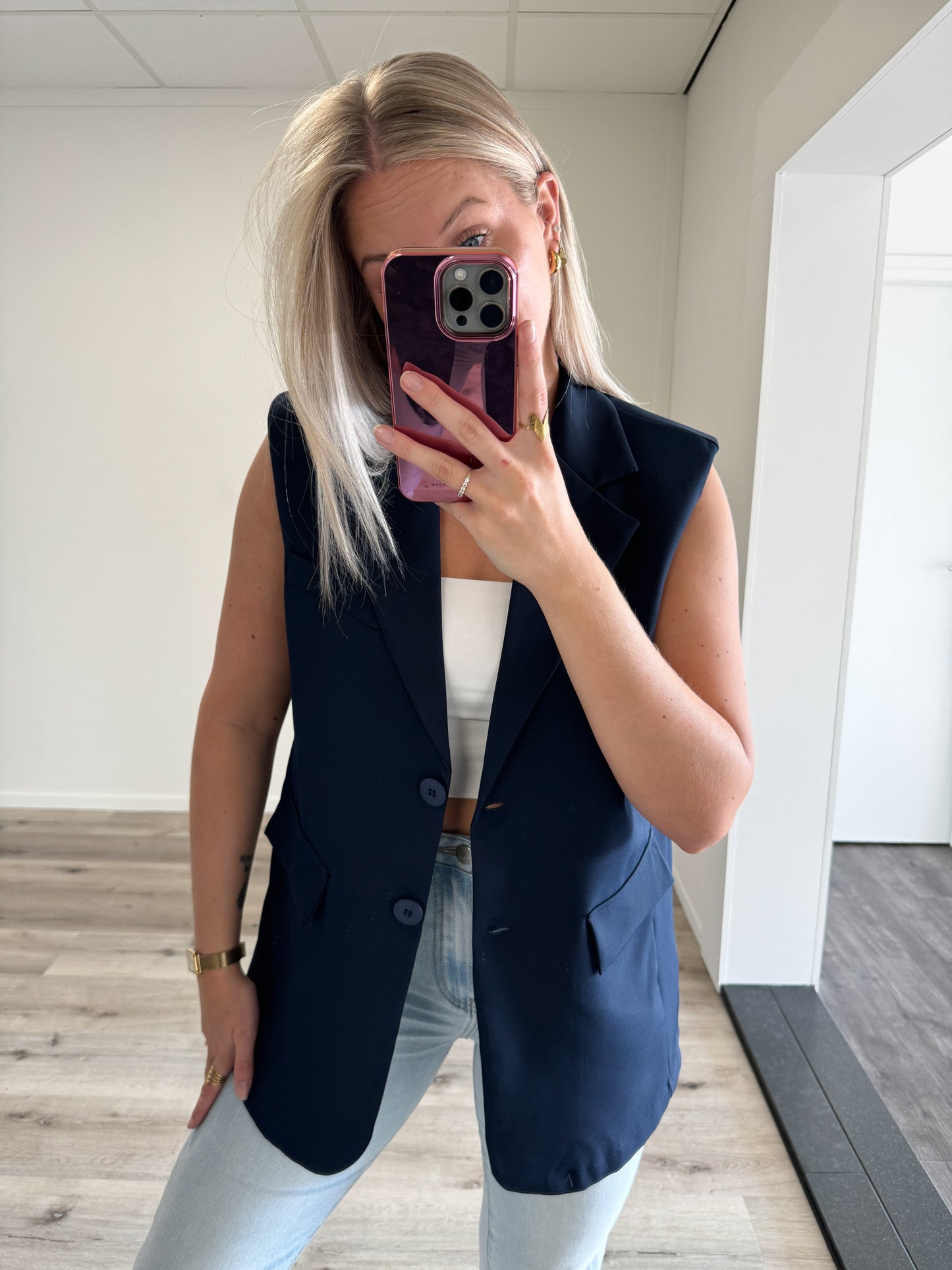 Gilet | Sofie | Donkerblauw (overslag rug)