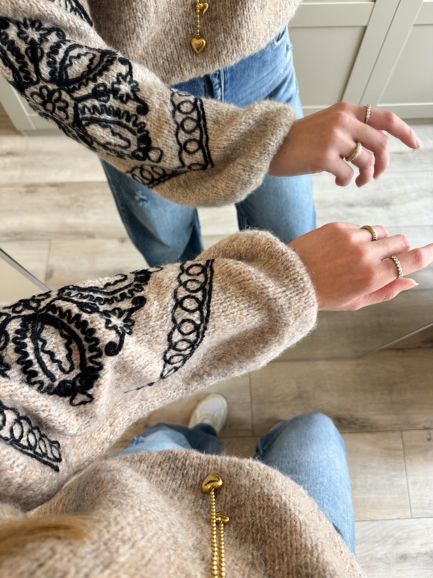 Trui | Mandy | Taupe zwart wordt 9 okt verzonden