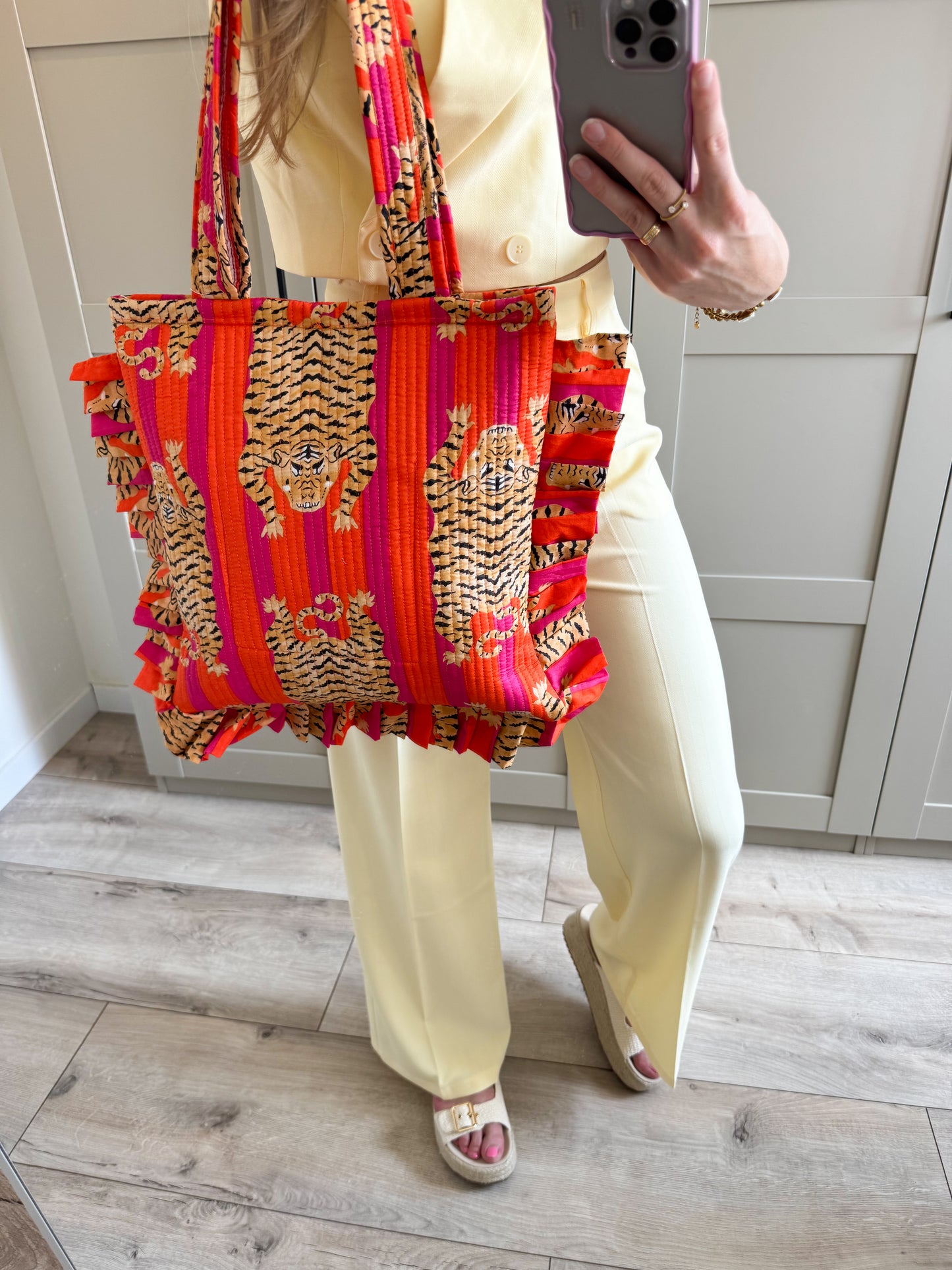 Shopper | Small | Roze oranje tijger