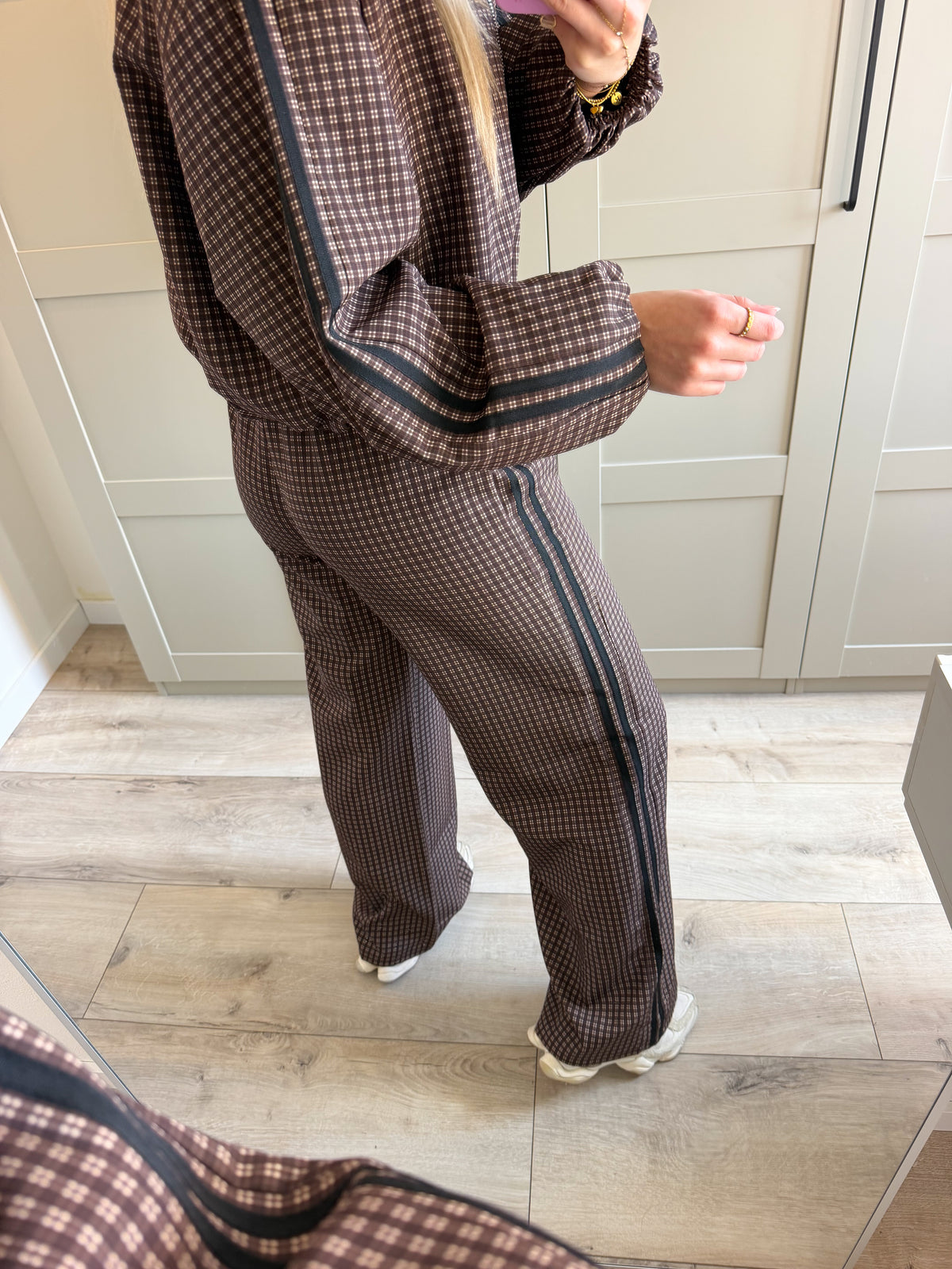 Wide leg broek | Michelle | Bruin zwart