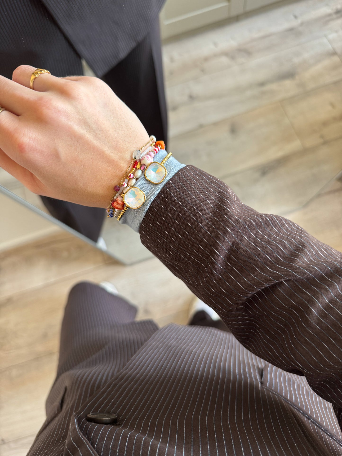 Blazer | Lianne | Bruin blauw streep