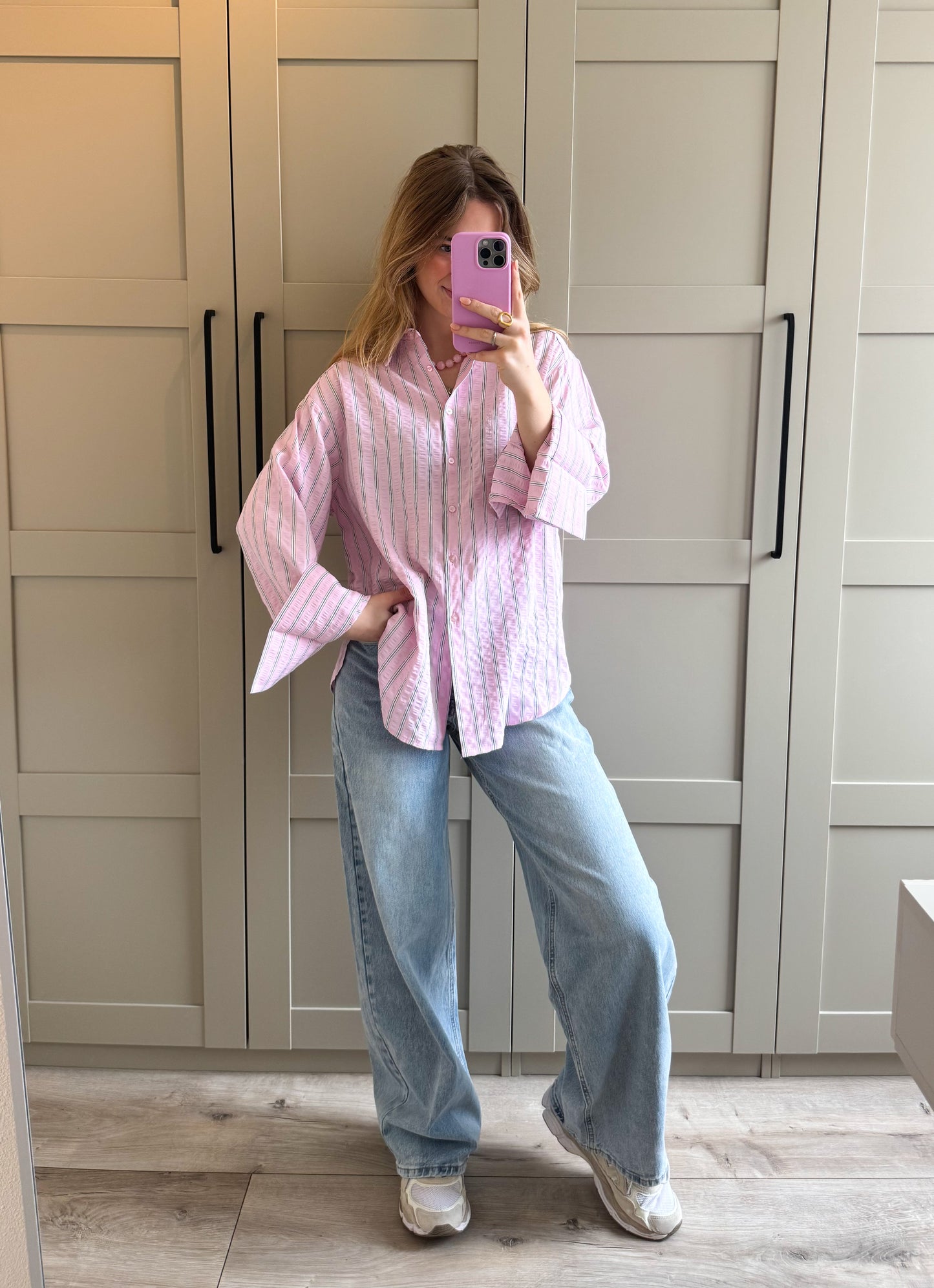 Blouse | Fien | Roze groen